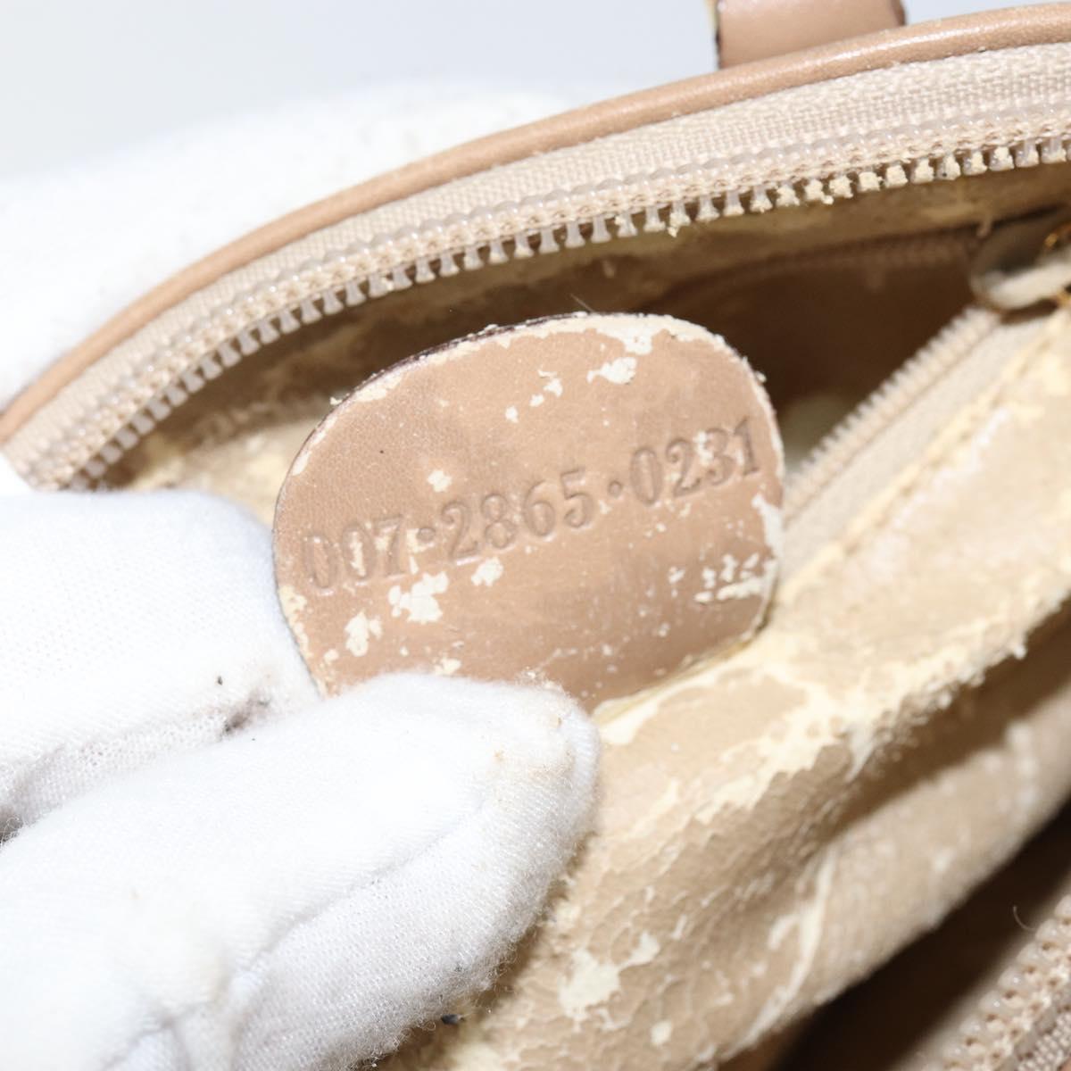 GUCCI Bamboo Hand Bag Leather 2way Beige Gold 007 2865 0231 Auth 143591