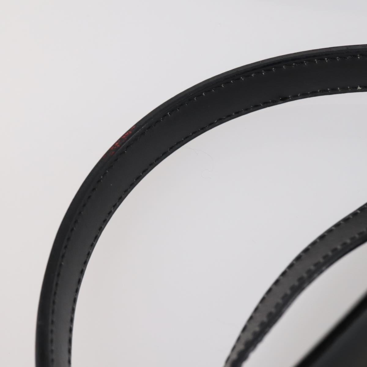 CELINE Hand Bag Enamel 2way Black Gold Auth 143592