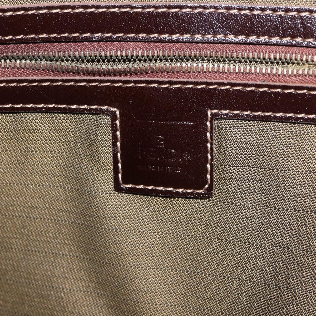 FENDI Zucca Canvas Shoulder Bag Black Brown Auth 143594
