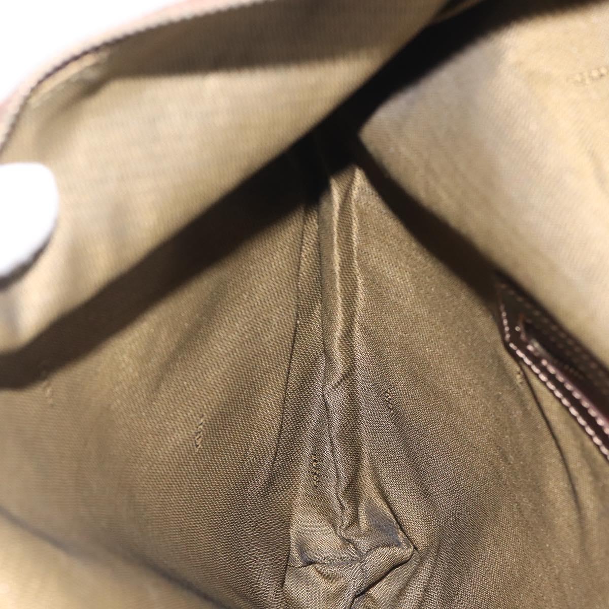 FENDI Zucca Canvas Shoulder Bag Black Brown Auth 143594