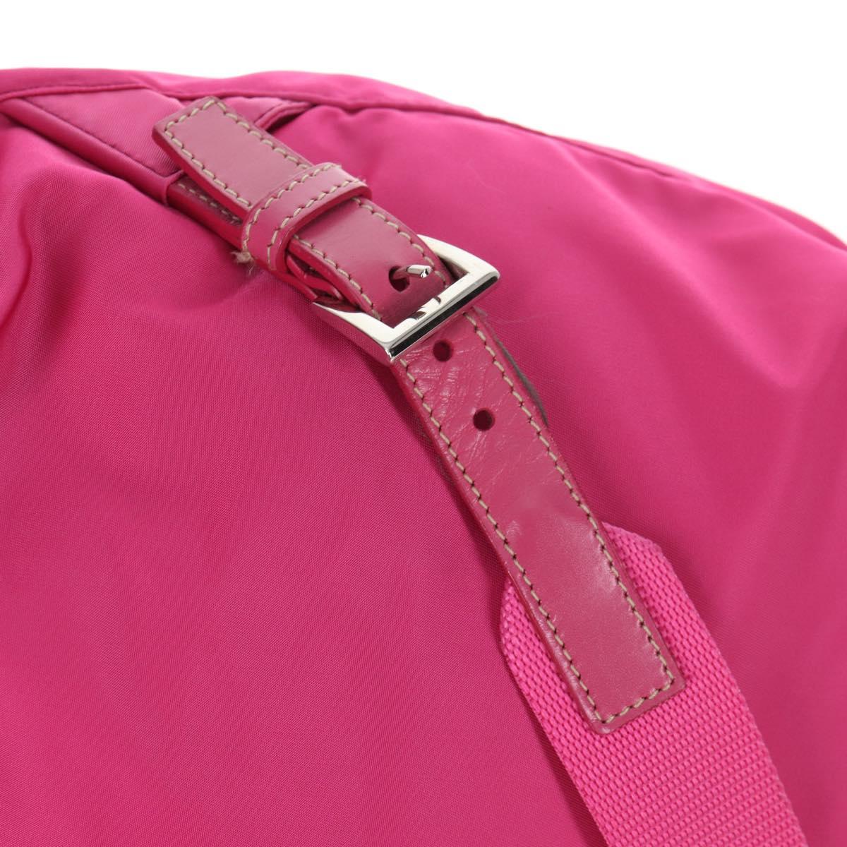 PRADA Backpack Nylon Pink Silver Auth 143599V
