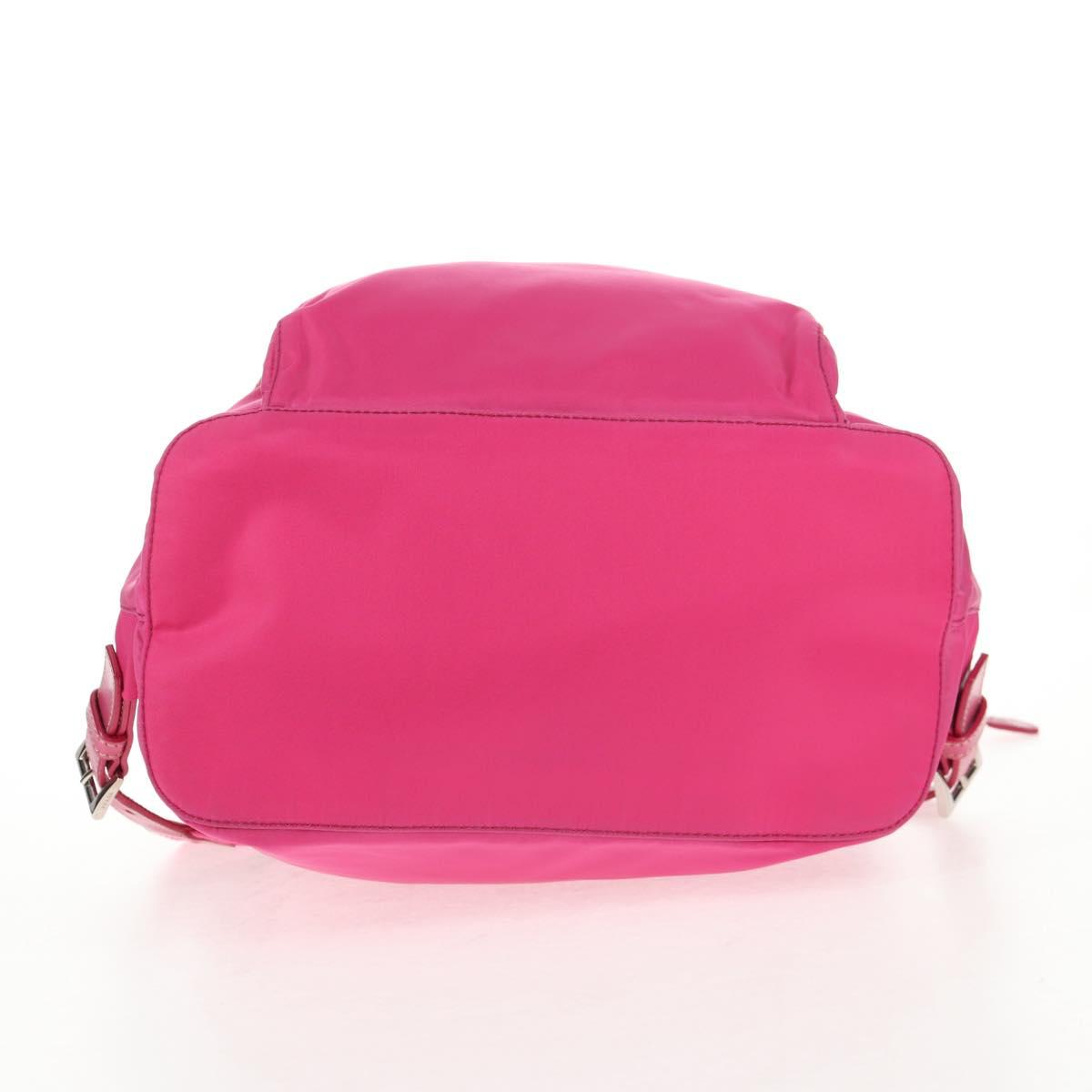 PRADA Backpack Nylon Pink Silver Auth 143599V