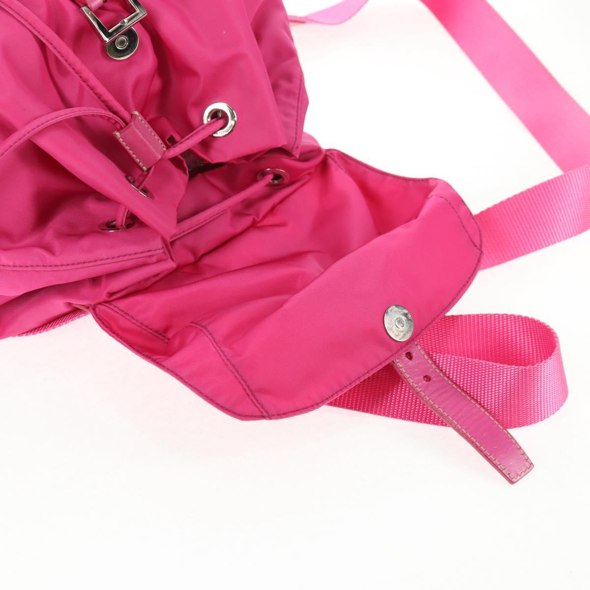 PRADA Backpack Nylon Pink Silver Auth 143599V