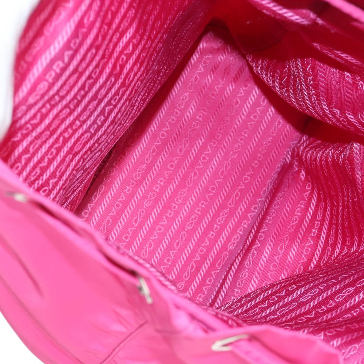 PRADA Backpack Nylon Pink Silver Auth 143599V