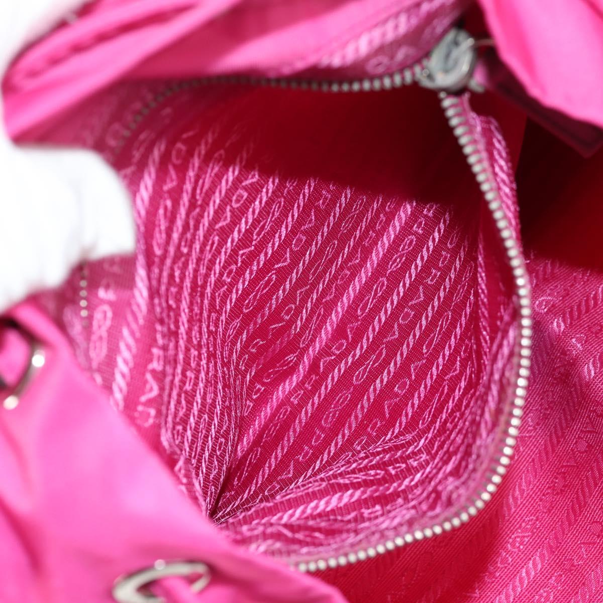 PRADA Backpack Nylon Pink Silver Auth 143599V