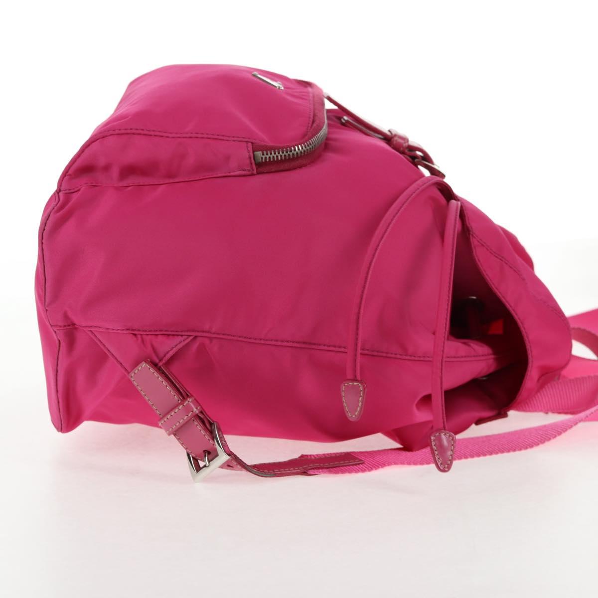 PRADA Backpack Nylon Pink Silver Auth 143599V