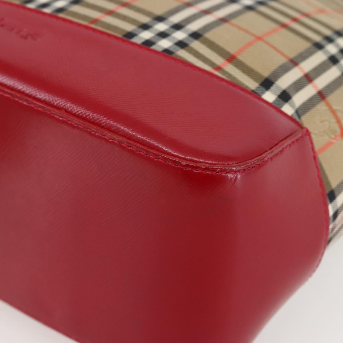 Burberrys Nova Check Tote Bag Canvas Leather Beige Gold Auth 143601