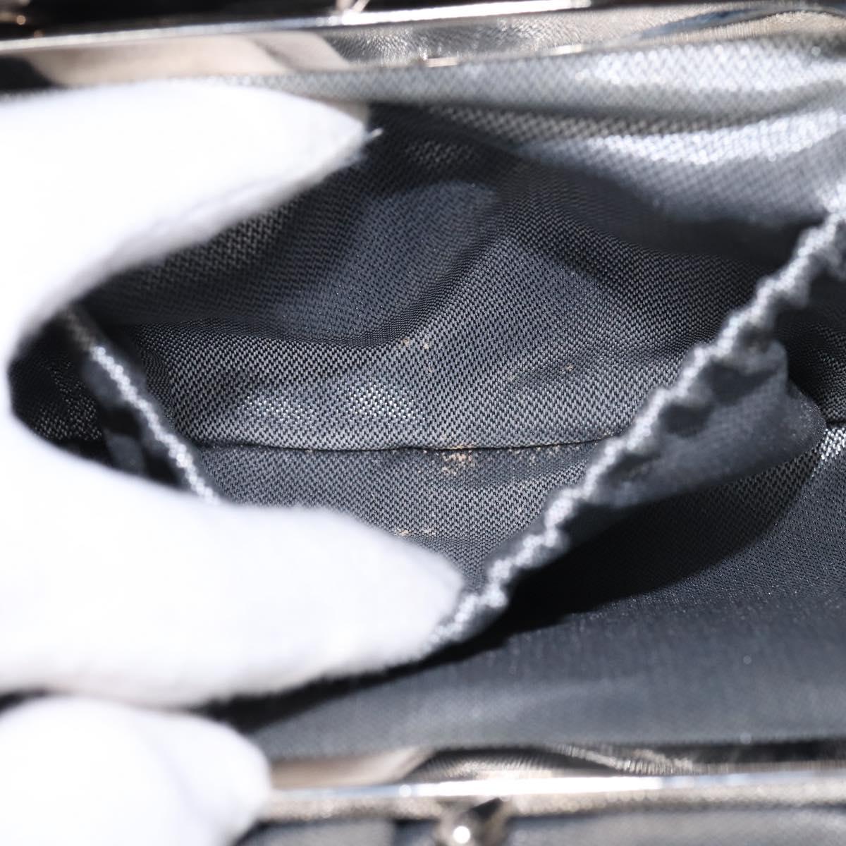 CHANEL Mademoiselle Chain Shoulder Bag Leather Silver Light green CC Auth 143605