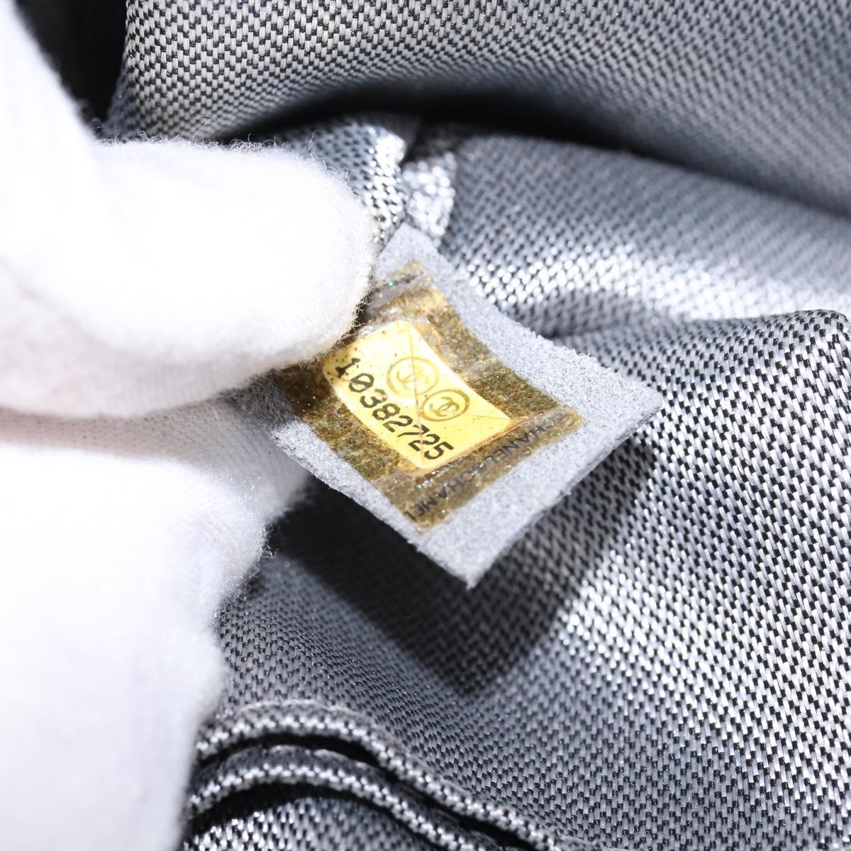 CHANEL Mademoiselle Chain Shoulder Bag Leather Silver Light green CC Auth 143605