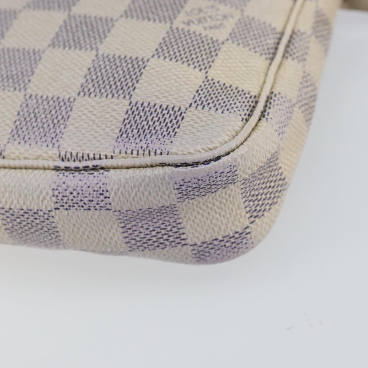 LOUIS VUITTON Damier Azur Pochette Accessoires Pouch N51986 LV Auth 143621