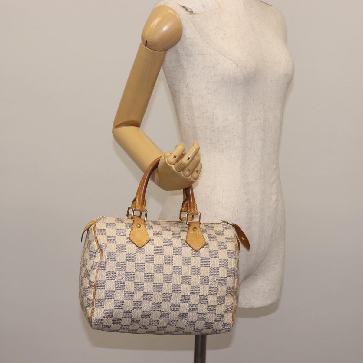 LOUIS VUITTON Damier Azur Speedy 25 Hand Bag N41534 LV Auth 143623