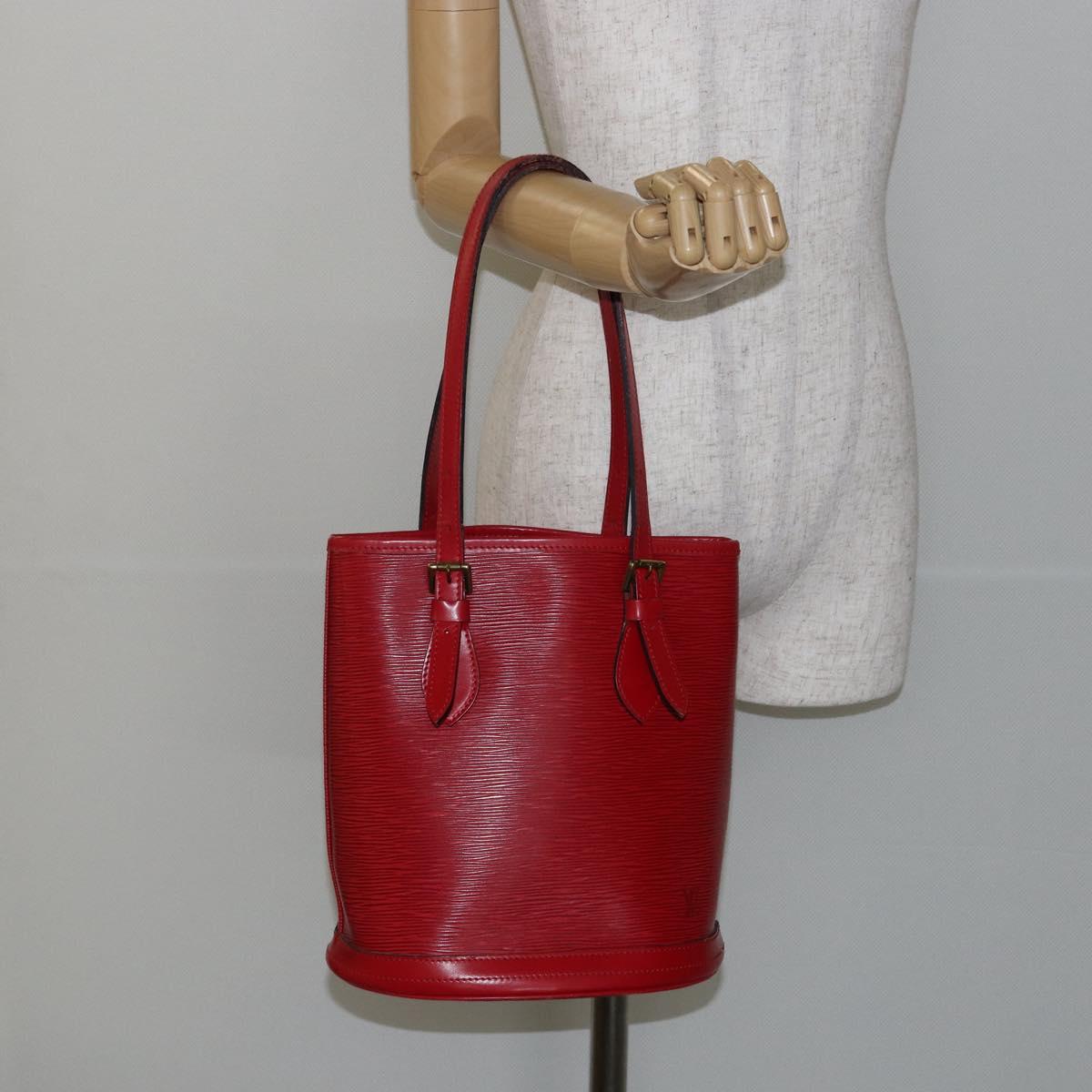 LOUIS VUITTON Epi Bucket PM Shoulder Bag Red M5899E LV Auth 143626