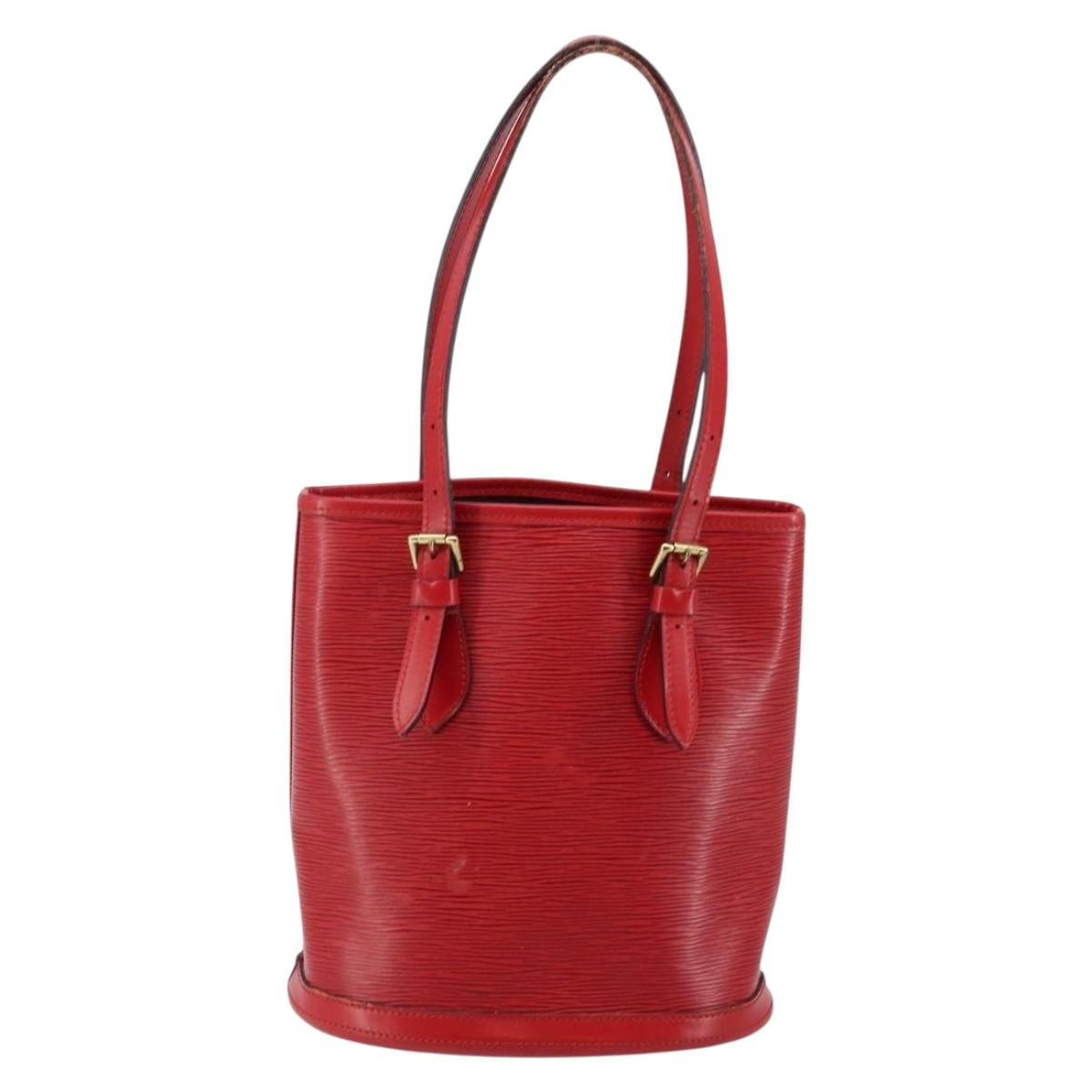 LOUIS VUITTON Epi Bucket PM Shoulder Bag Red M5899E LV Auth 143626