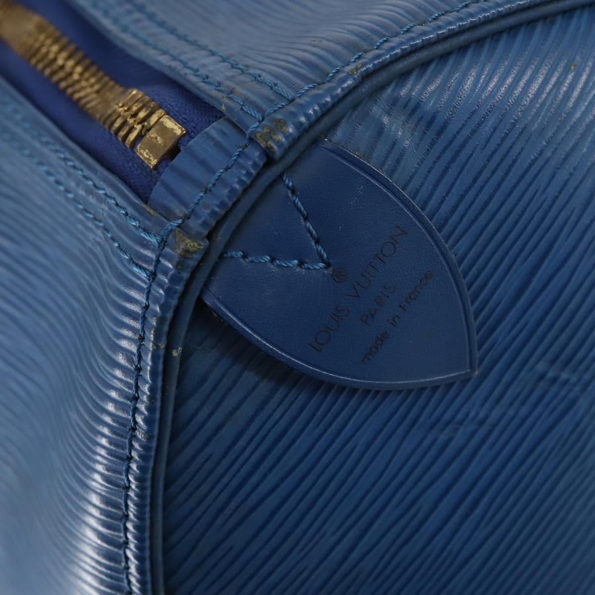 LOUIS VUITTON Epi Keepall 50 Boston Bag Blue M42965 LV Auth 143630