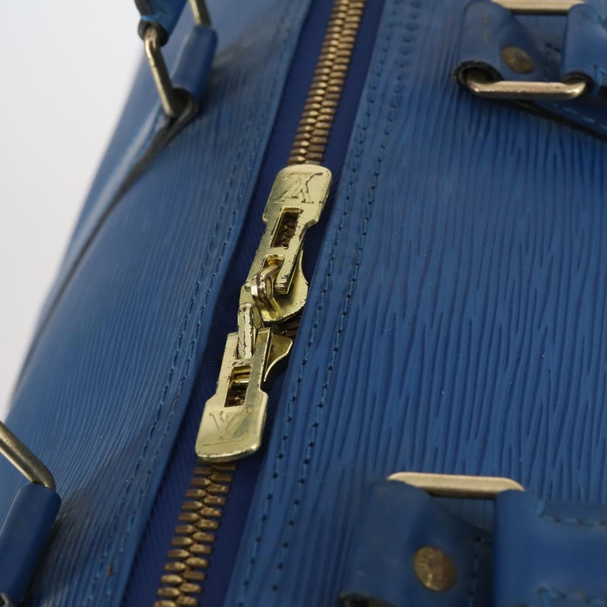 LOUIS VUITTON Epi Keepall 50 Boston Bag Blue M42965 LV Auth 143630