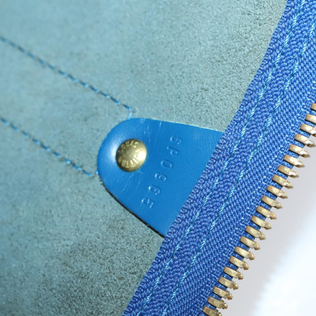 LOUIS VUITTON Epi Keepall 50 Boston Bag Blue M42965 LV Auth 143630