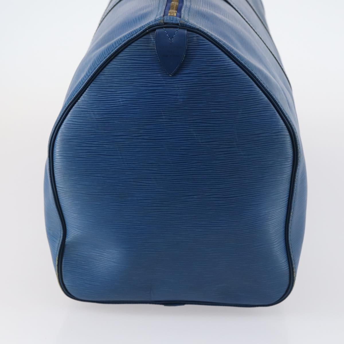 LOUIS VUITTON Epi Keepall 50 Boston Bag Blue M42965 LV Auth 143630