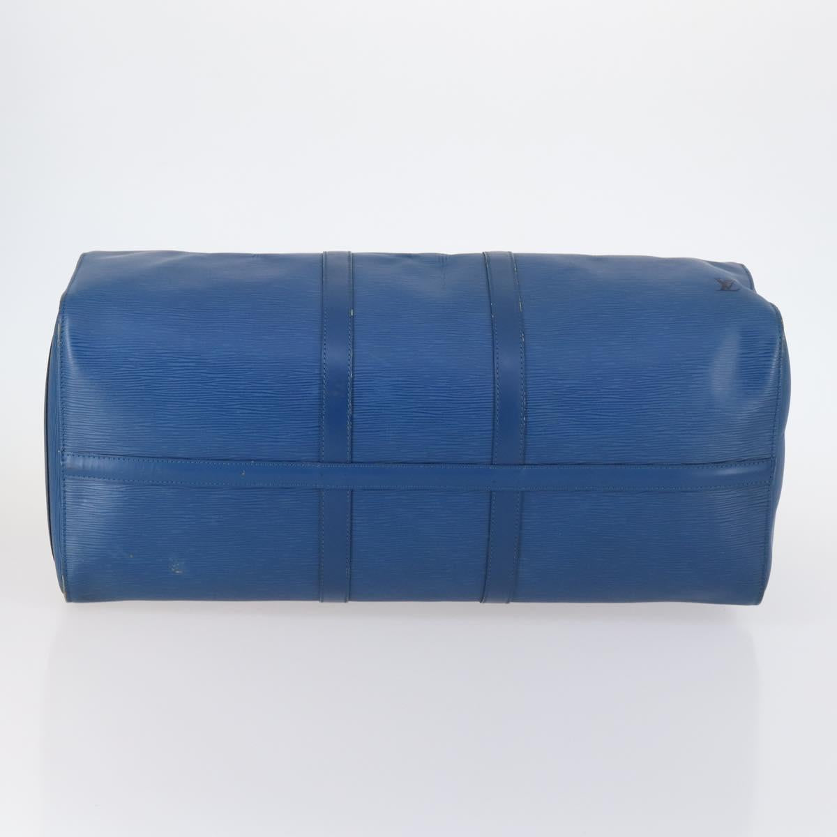 LOUIS VUITTON Epi Keepall 50 Boston Bag Blue M42965 LV Auth 143630