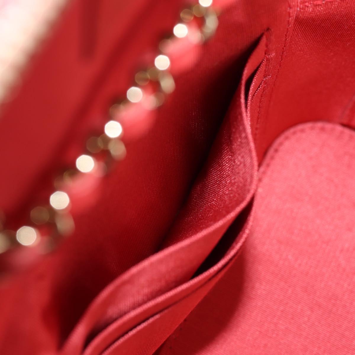 CHANEL Chain Shoulder Bag Raffia Beige Gold CC Auth 143661SAM