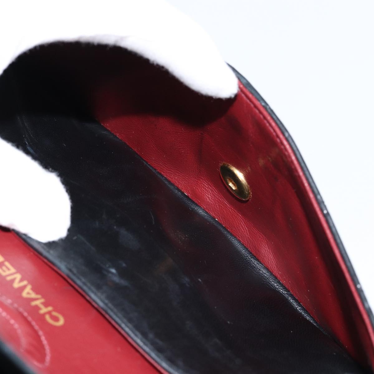 CHANEL Matelasse 23 Chain Shoulder Bag Lamb Skin Black Gold CC Auth 143662AV