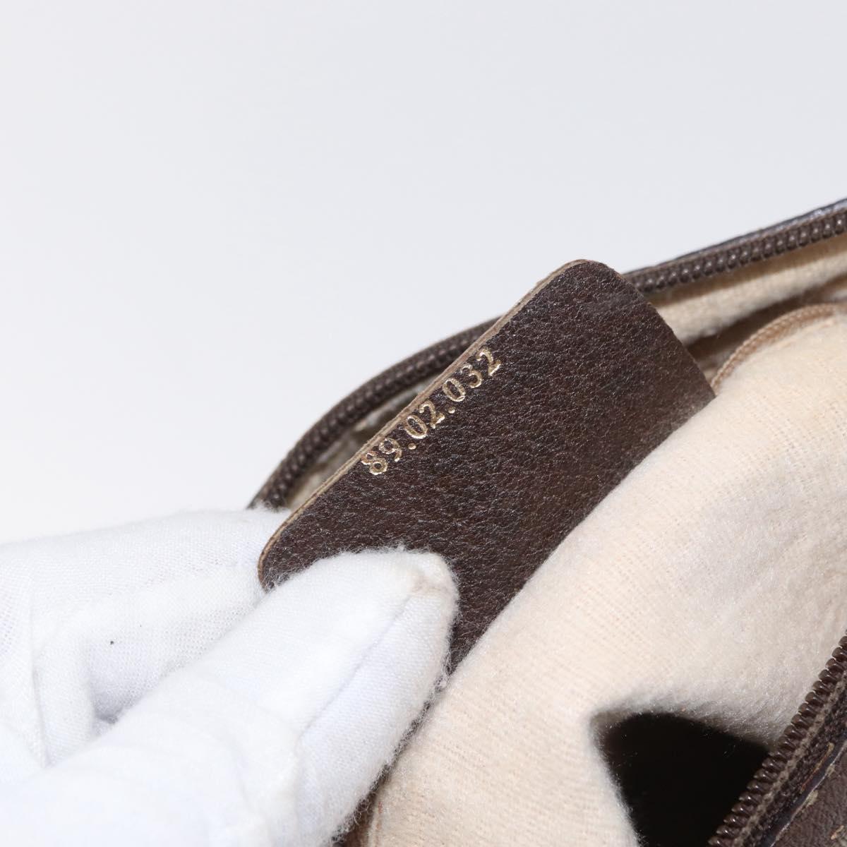 GUCCI GG Supreme Web Sherry Line Bag PVC Beige Gold 89 02 032 Auth 143664