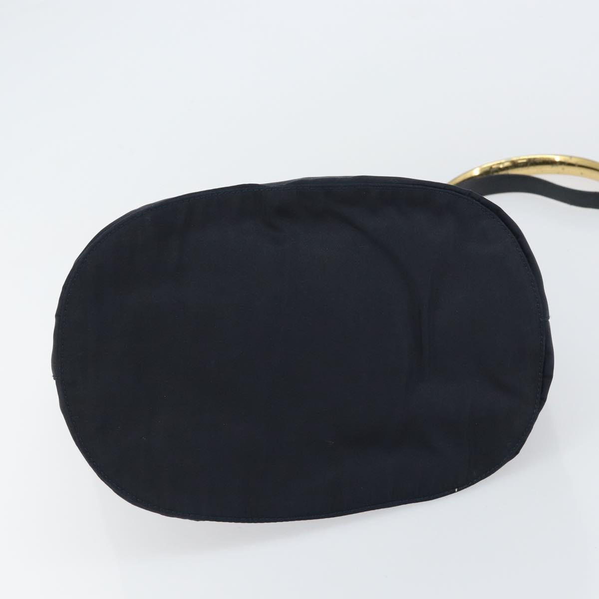 PRADA Shoulder Bag Nylon Navy Gold Auth 143666