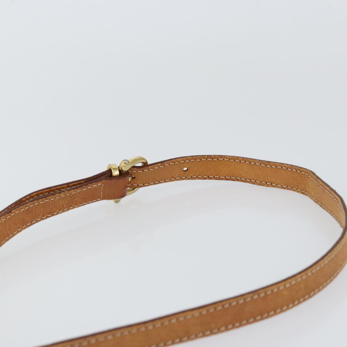 CELINE Macadam Canvas Shoulder Bag PVC Beige Gold Auth 143671