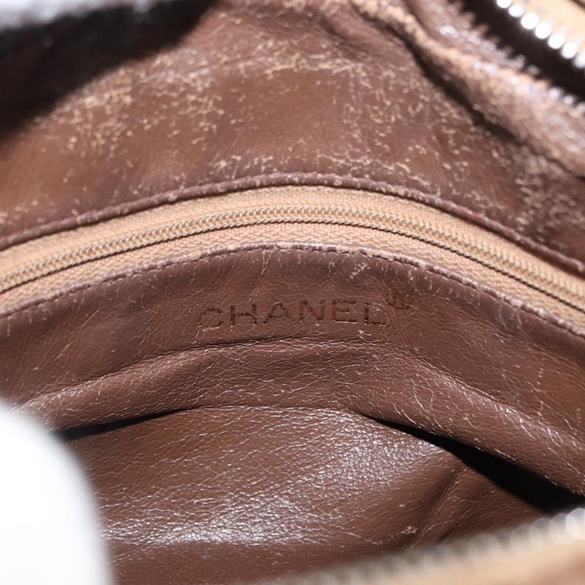 CHANEL Matelasse Shoulder Bag Caviar Skin Brown Gold CC Auth 143676