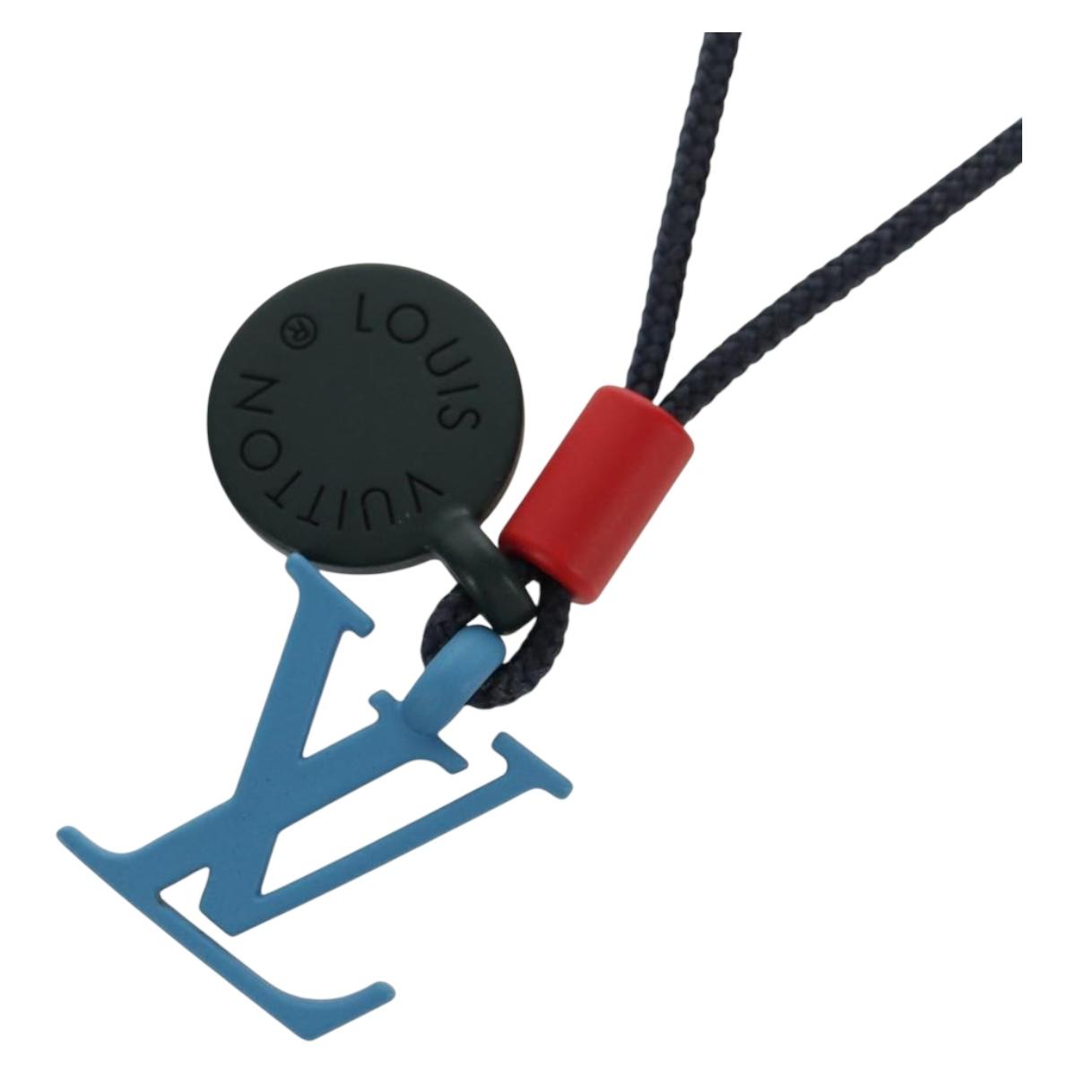 LOUIS VUITTON Collier Charms On The Go Necklace Enamel Navy M63648 Auth 143681AM