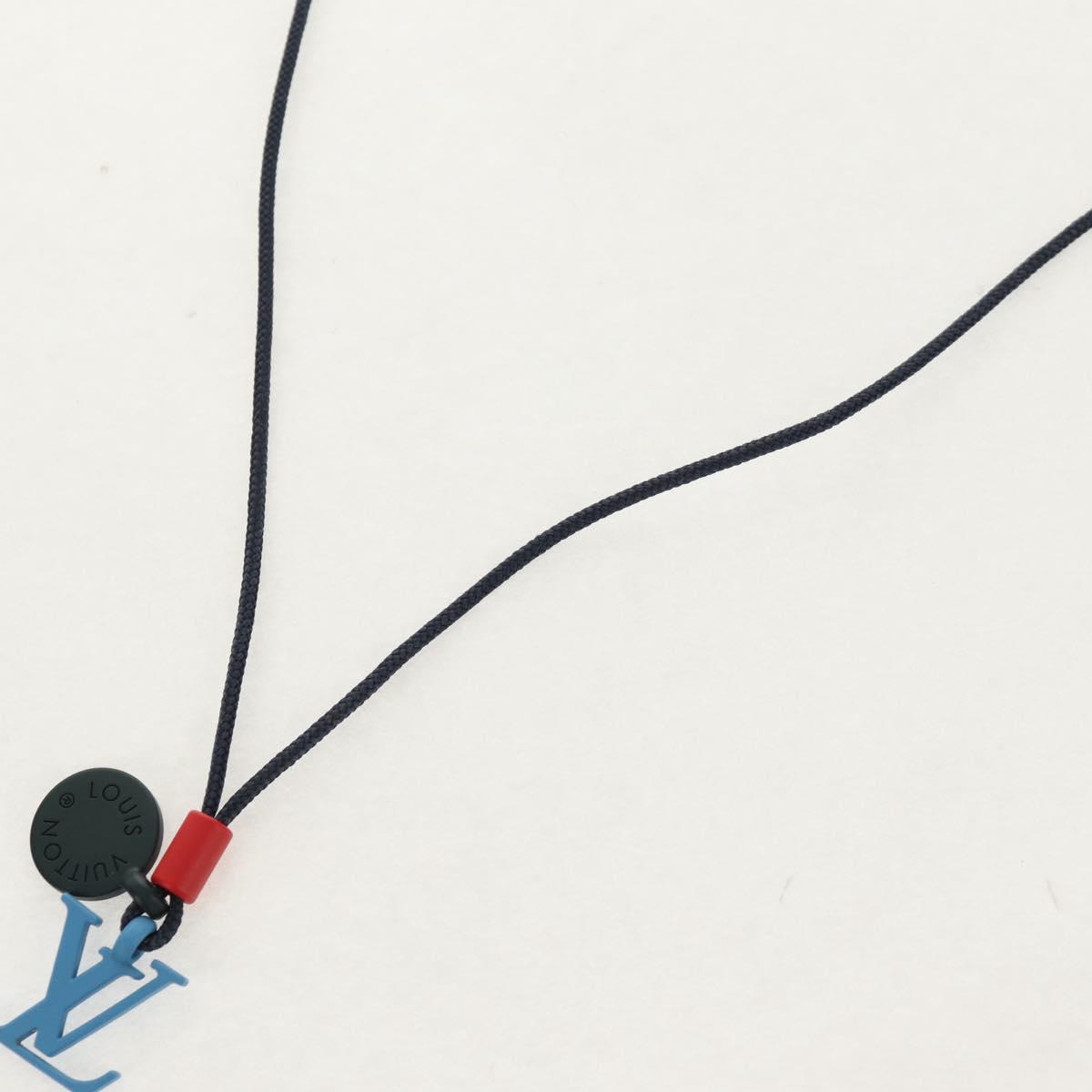 LOUIS VUITTON Collier Charms On The Go Necklace Enamel Navy M63648 Auth 143681AM