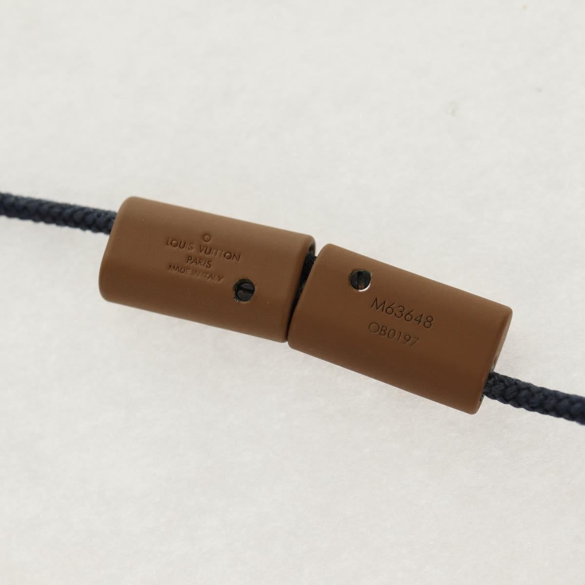 LOUIS VUITTON Collier Charms On The Go Necklace Enamel Navy M63648 Auth 143681M