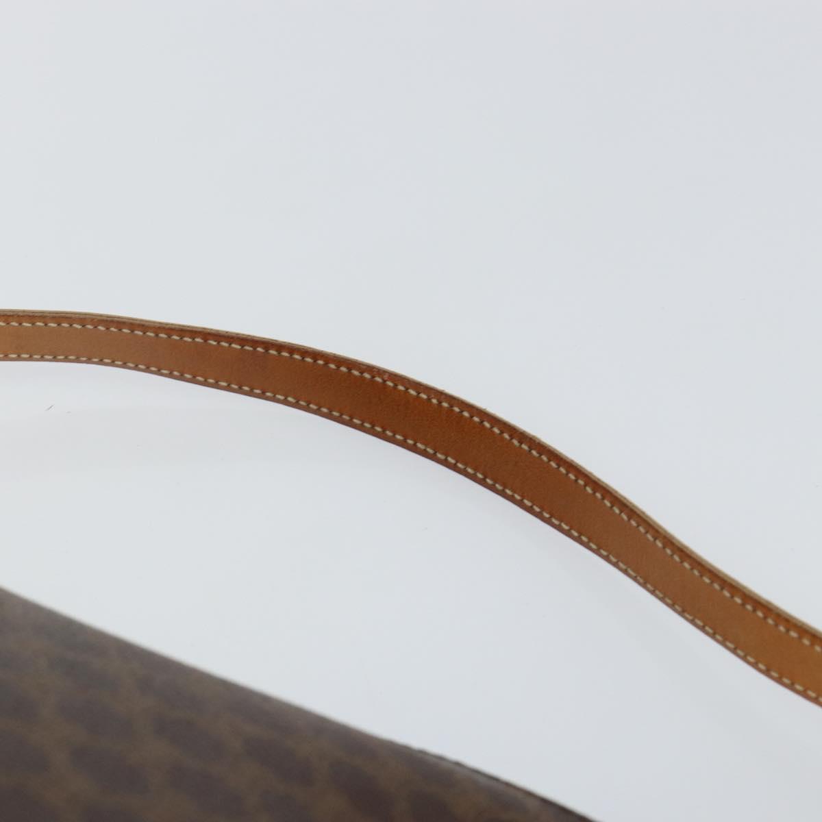 CELINE Macadam Canvas Hand Bag PVC Leather Brown Gold Auth 143725