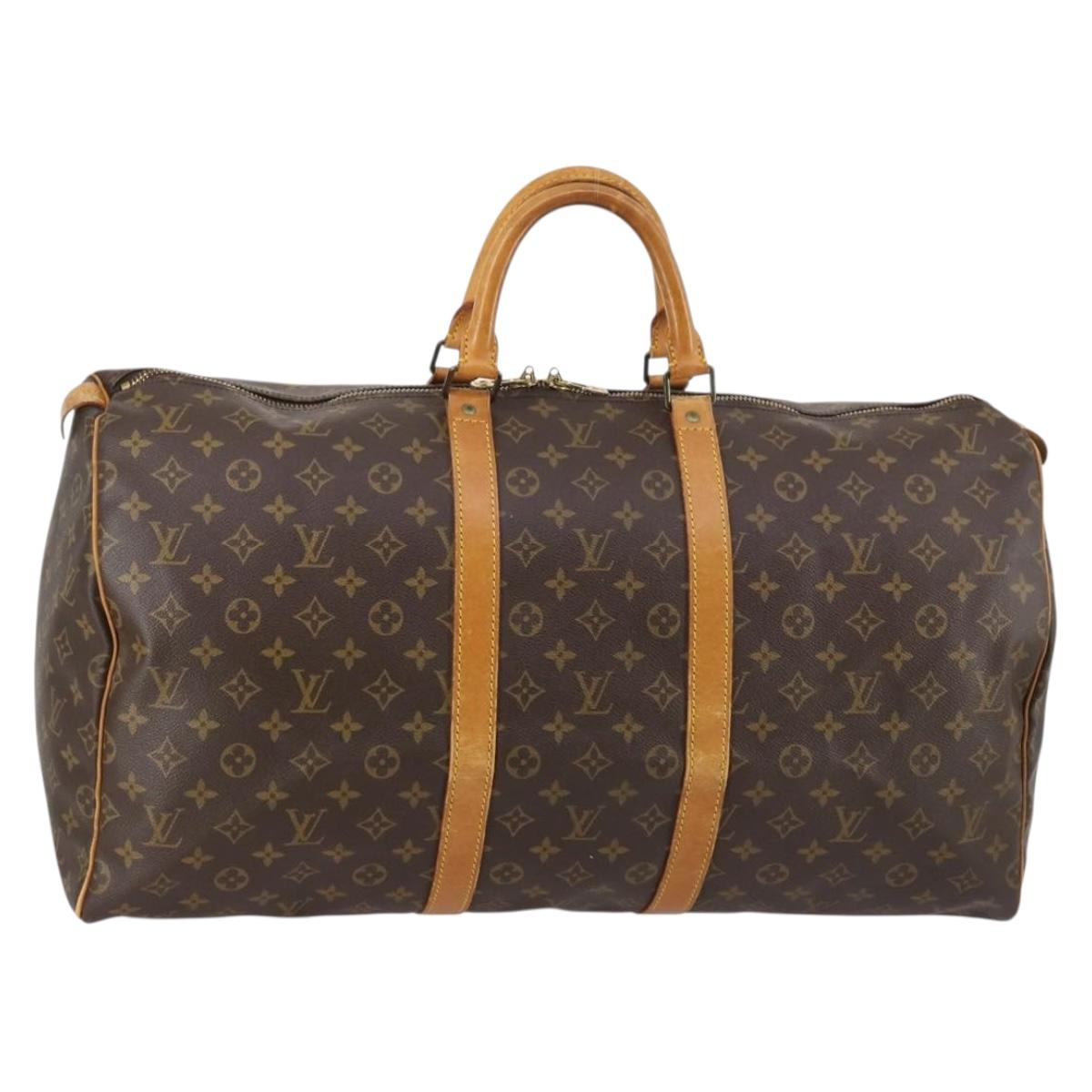 LOUIS VUITTON Monogram Keepall 55 Boston Bag M41424 LV Auth 143734
