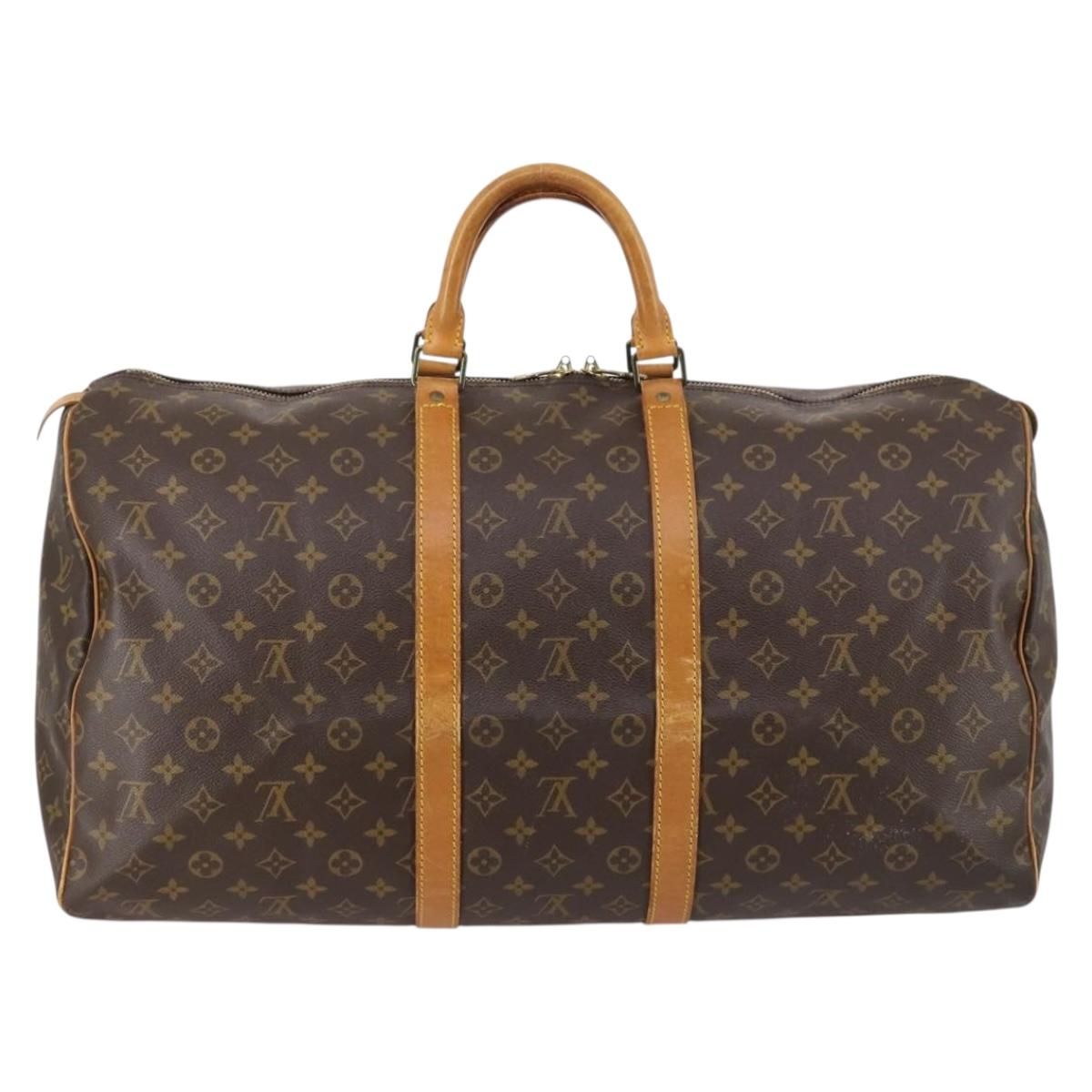 LOUIS VUITTON Monogram Keepall 55 Boston Bag M41424 LV Auth 143734