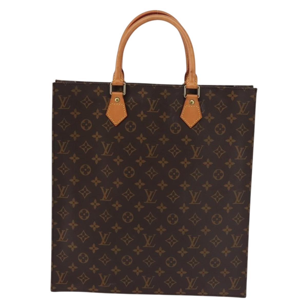 LOUIS VUITTON Monogram Sac Plat Hand Bag M51140 LV Auth 143740
