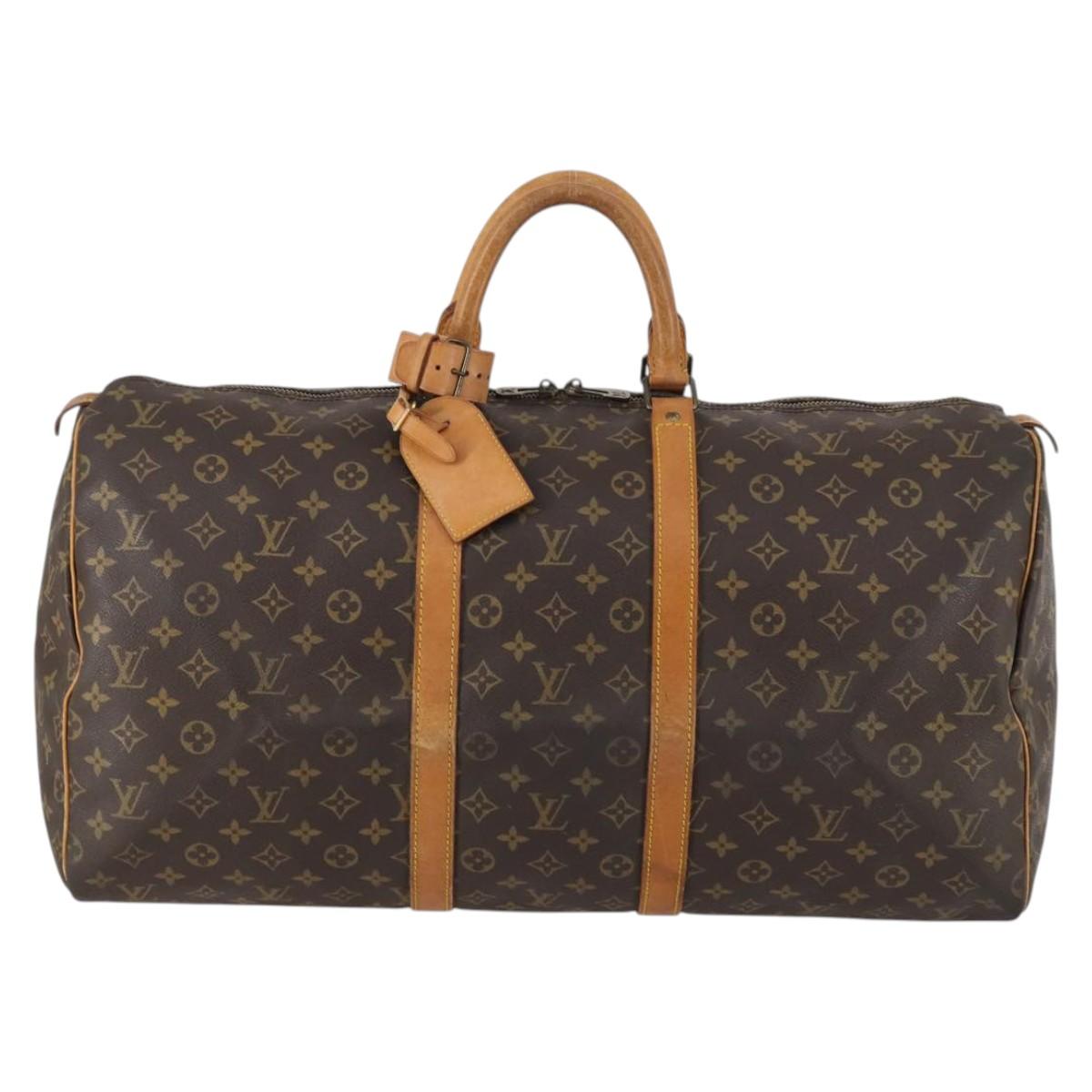 LOUIS VUITTON Monogram Keepall 55 Boston Bag M41424 LV Auth 143744