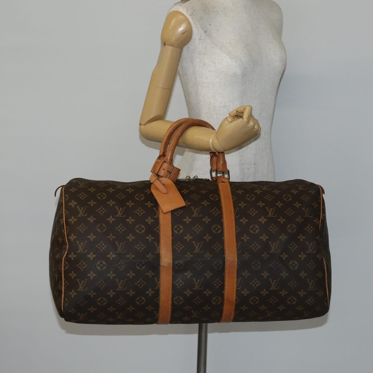 LOUIS VUITTON Monogram Keepall 55 Boston Bag M41424 LV Auth 143744