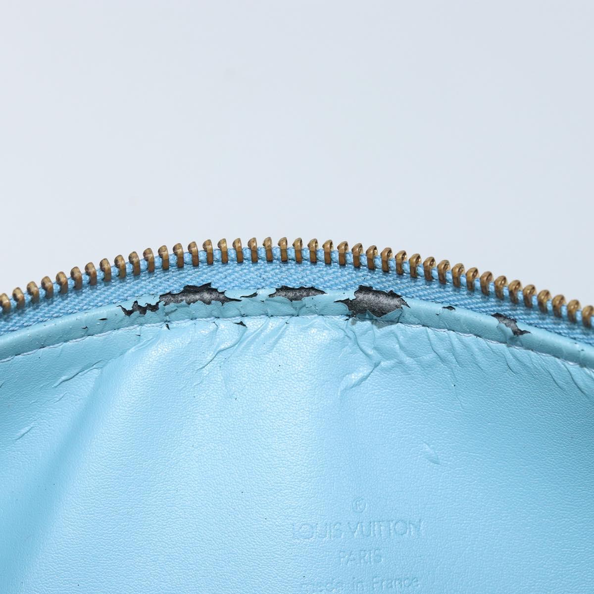 LOUIS VUITTON Monogram Vernis Bedford Hand Bag Baby Blue M91007 LV Auth 143750