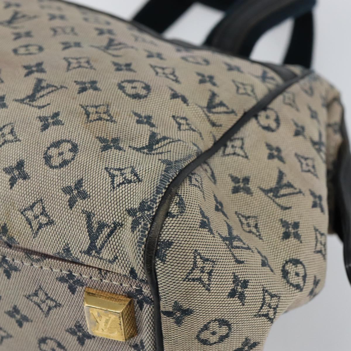 LOUIS VUITTON Monogram Mini Josephine PM Hand Bag Blue M92049 LV Auth 143753