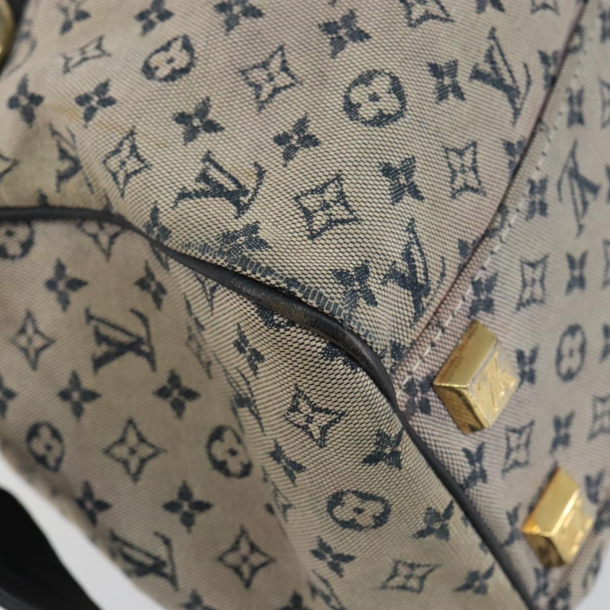 LOUIS VUITTON Monogram Mini Josephine PM Hand Bag Blue M92049 LV Auth 143753
