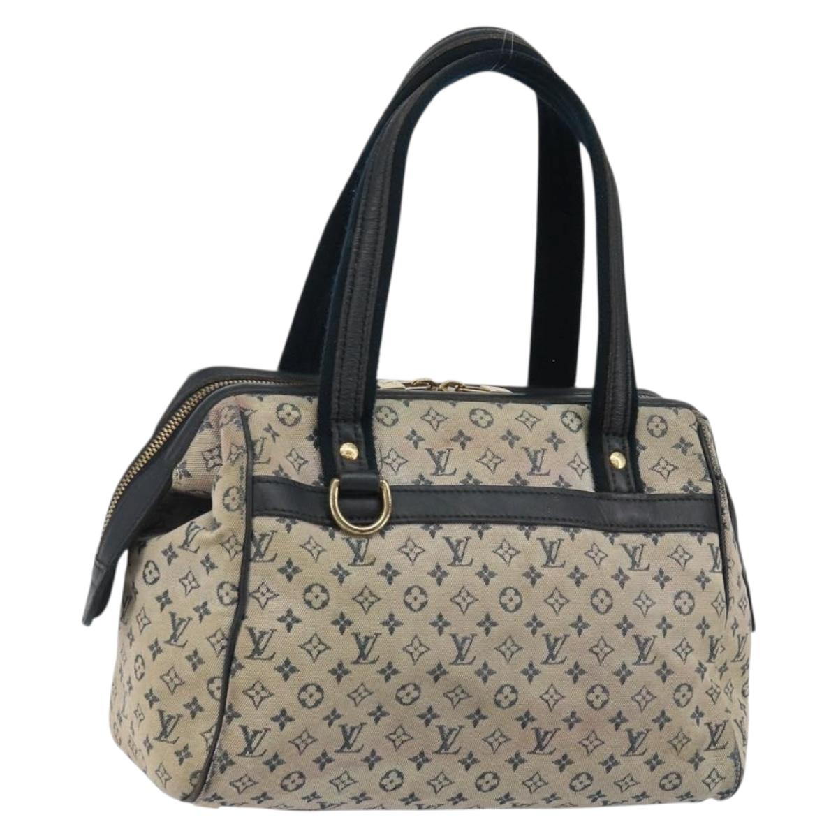 LOUIS VUITTON Monogram Mini Josephine PM Hand Bag Blue M92049 LV Auth 143753