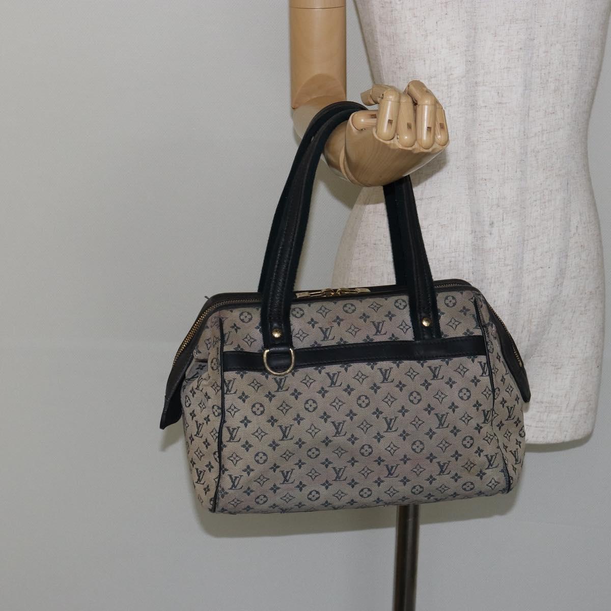 LOUIS VUITTON Monogram Mini Josephine PM Hand Bag Blue M92049 LV Auth 143753