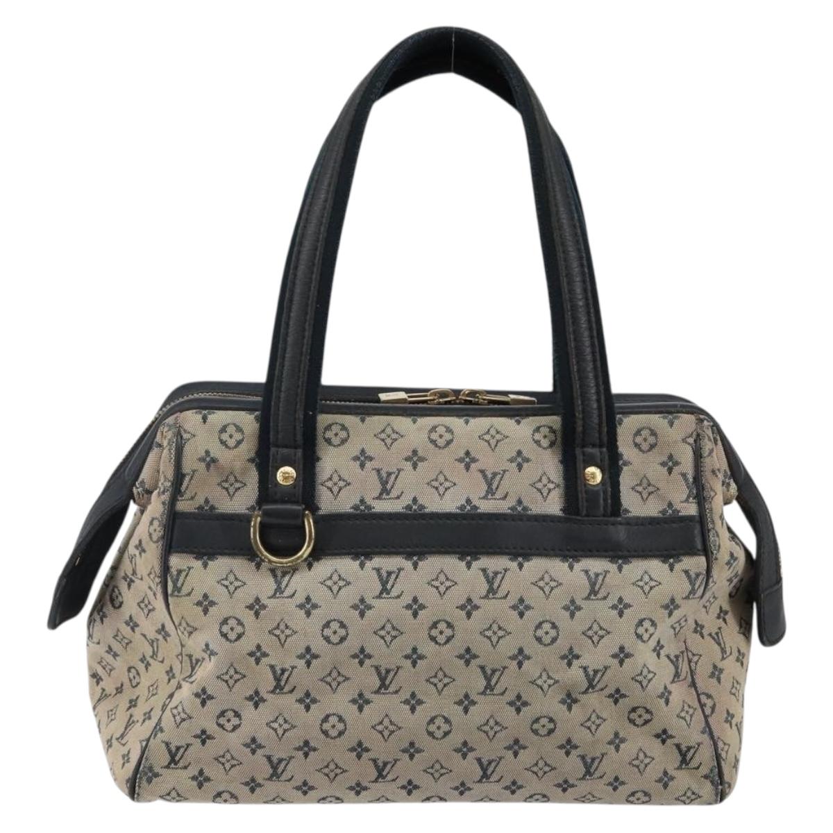 LOUIS VUITTON Monogram Mini Josephine PM Hand Bag Blue M92049 LV Auth 143753