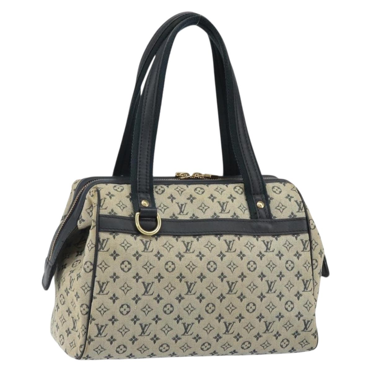 LOUIS VUITTON Monogram Mini Josephine PM Hand Bag Blue M92049 LV Auth 143754
