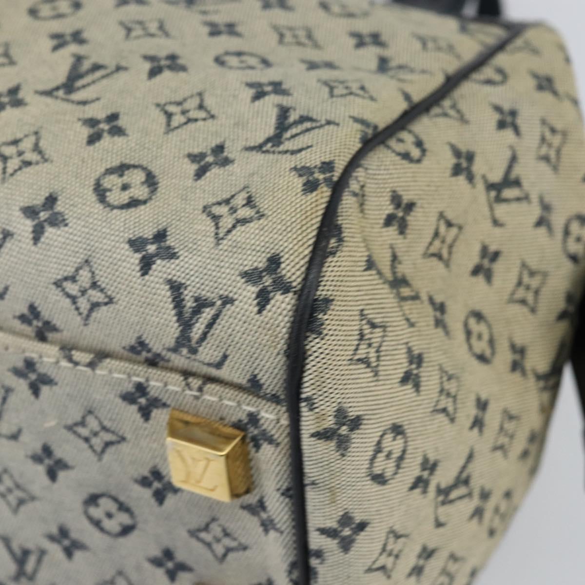 LOUIS VUITTON Monogram Mini Josephine PM Hand Bag Blue M92049 LV Auth 143754