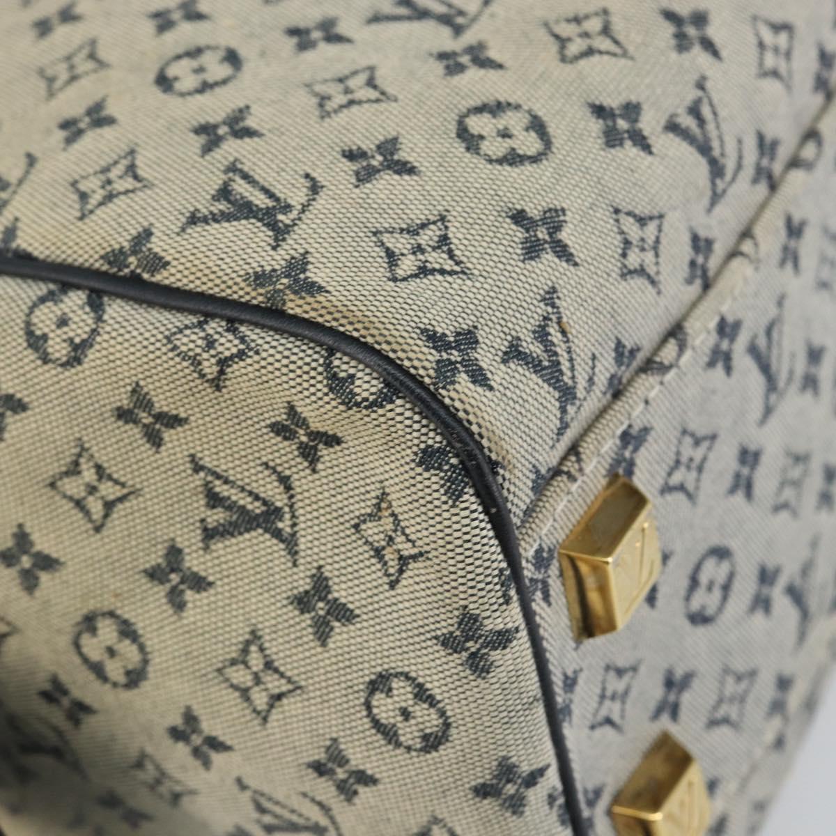 LOUIS VUITTON Monogram Mini Josephine PM Hand Bag Blue M92049 LV Auth 143754