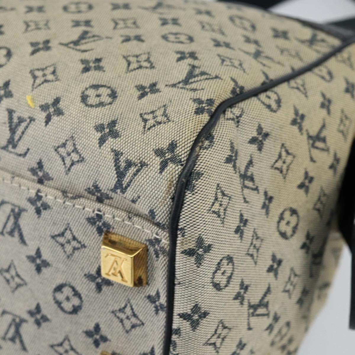 LOUIS VUITTON Monogram Mini Josephine PM Hand Bag Blue M92049 LV Auth 143754