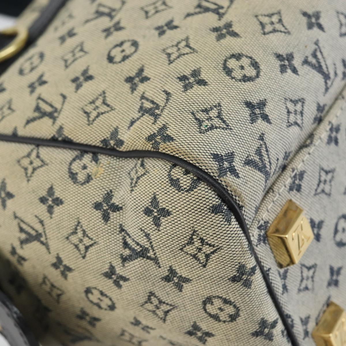 LOUIS VUITTON Monogram Mini Josephine PM Hand Bag Blue M92049 LV Auth 143754