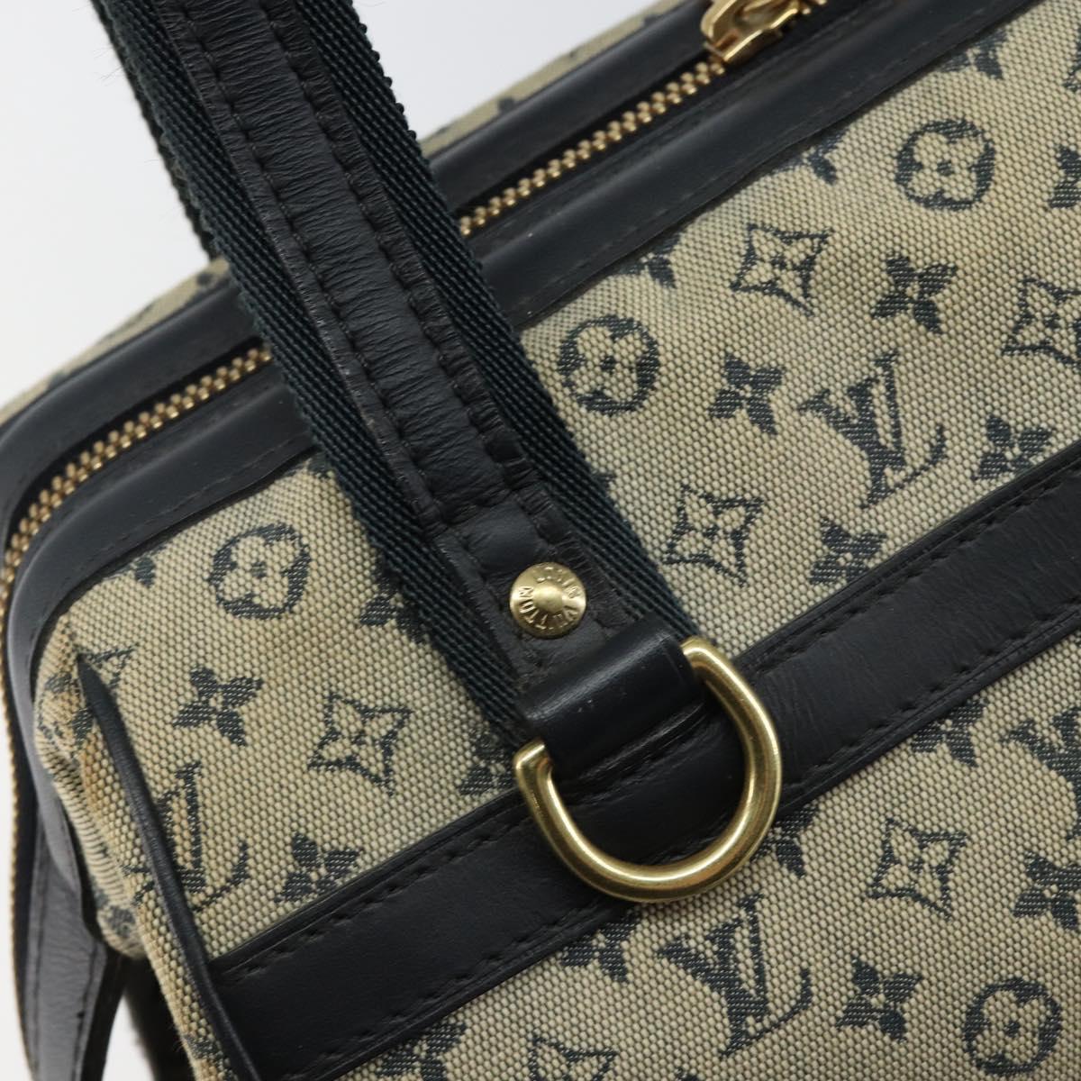 LOUIS VUITTON Monogram Mini Josephine PM Hand Bag Blue M92049 LV Auth 143754