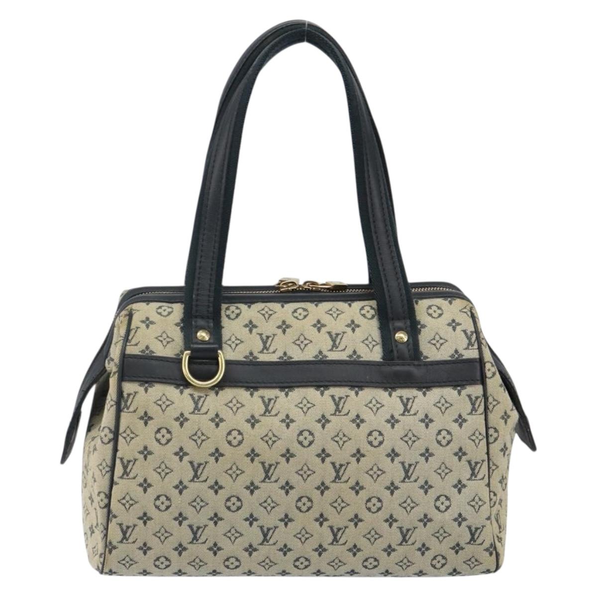 LOUIS VUITTON Monogram Mini Josephine PM Hand Bag Blue M92049 LV Auth 143754